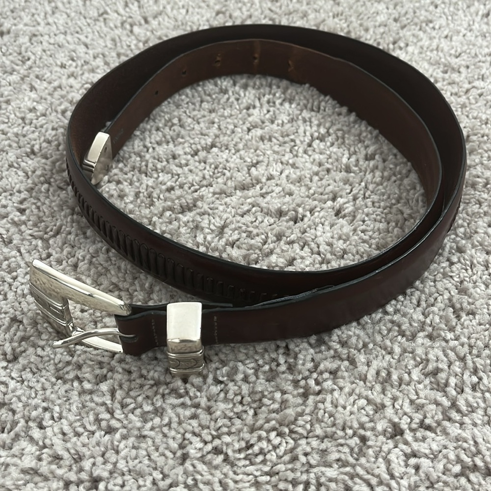 Onyx by Brighton belt black with brown and silver design size 40